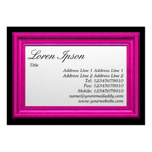 Pink Picture Frame Business Cards (back side)