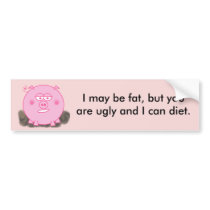 Pink Pig Bumper Sticker bumper stickers