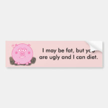 Pink Pig Bumper Sticker
