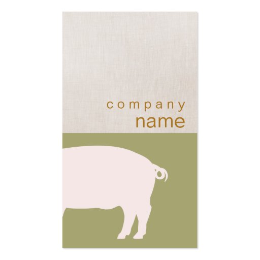 Pink Pig Business Card (front side)