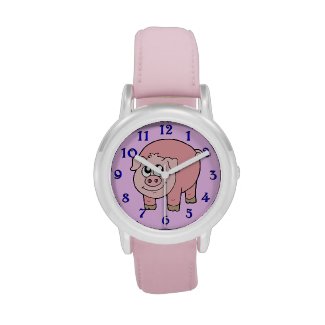 Pink Pig Cartoon Wristwatches