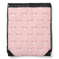 Pink Pig Face Pattern Backpack
