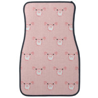 Pink Pig Face Pattern Car Mat