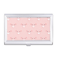 Pink Pig Face Pattern Case For Business Cards