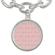 Pink Pig Face Pattern Charm Bracelet