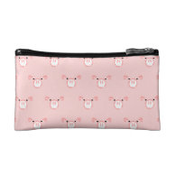 Pink Pig Face Pattern Cosmetics Bags