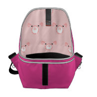 Pink Pig Face Pattern Courier Bags