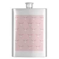 Pink Pig Face Pattern Flask