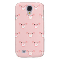 Pink Pig Face Pattern Galaxy S4 Cover