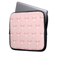 Pink Pig Face Pattern Laptop Sleeve