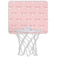 Pink Pig Face Pattern Mini Basketball Hoops