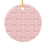 Pink Pig Face Pattern Ornaments