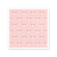 Pink Pig Face Pattern Paper Napkin