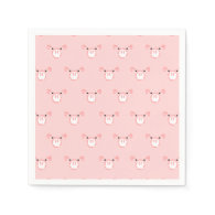 Pink Pig Face Pattern Paper Napkins