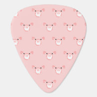 Pink Pig Face Pattern Pick