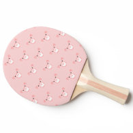 Pink Pig Face Pattern Ping-Pong Paddle