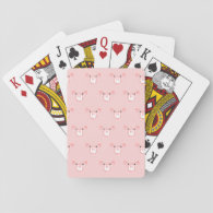 Pink Pig Face Pattern Poker Deck