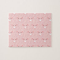 Pink Pig Face Pattern Puzzle