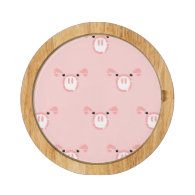 Pink Pig Face Pattern Round Cheese Board
