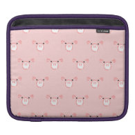 Pink Pig Face Pattern Sleeves For iPads