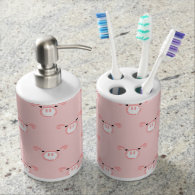 Pink Pig Face Pattern Soap Dispenser