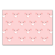 Pink Pig Face Pattern Table Card