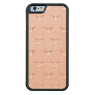 Pink Pig Face Pattern Carved® Maple iPhone 6 Bumper
