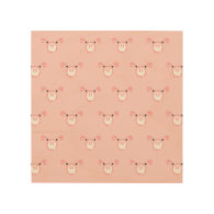 Pink Pig Face Pattern Wood Print