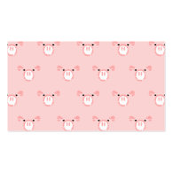 Pink Pig Face Repeating Pattern Business Card