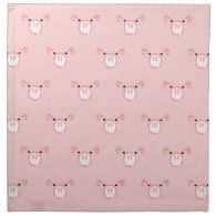 Pink Pig Face Repeating Pattern Cloth Napkin