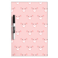 Pink Pig Face Repeating Pattern Dry-Erase Boards
