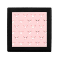 Pink Pig Face Repeating Pattern Gift Box