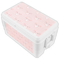 Pink Pig Face Repeating Pattern Igloo Ice Chest