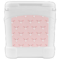 Pink Pig Face Repeating Pattern Igloo Rolling Cooler