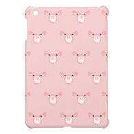 Pink Pig Face Repeating Pattern Cover For The iPad Mini