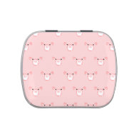 Pink Pig Face Repeating Pattern Jelly Belly Tin
