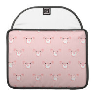 Pink Pig Face Repeating Pattern Sleeve For MacBooks