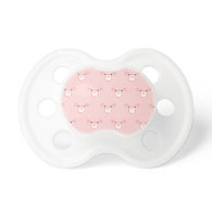 Pink Pig Face Repeating Pattern Pacifier
