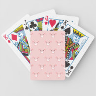 Pink Pig Face Repeating Pattern Poker Deck