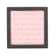 Pink Pig Face Repeating Pattern Premium Jewelry Boxes