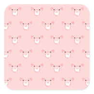 Pink Pig Face Repeating Pattern Stickers