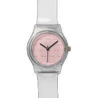 Pink Pig Face Repeating Pattern Watches