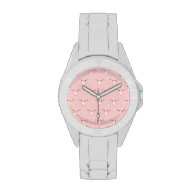 Pink Pig Face Repeating Pattern Wrist Watches