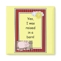 Pink Pig - Farmyard Barnyard Friend - Kids Fridge Magnet