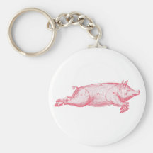 Pink Pig Key Ring Key Chains