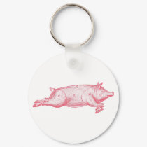 Pink Pig Key Ring keychains