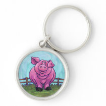 Pink Pig Keychain