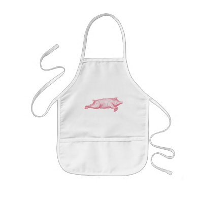 Pink Pig Kids Apron by ericar70