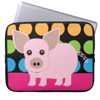 Pink Pig Laptop Sleeve electronicsbag