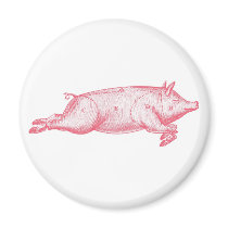 Pink Pig Magnet by ericar70 Pink Pig Magnet